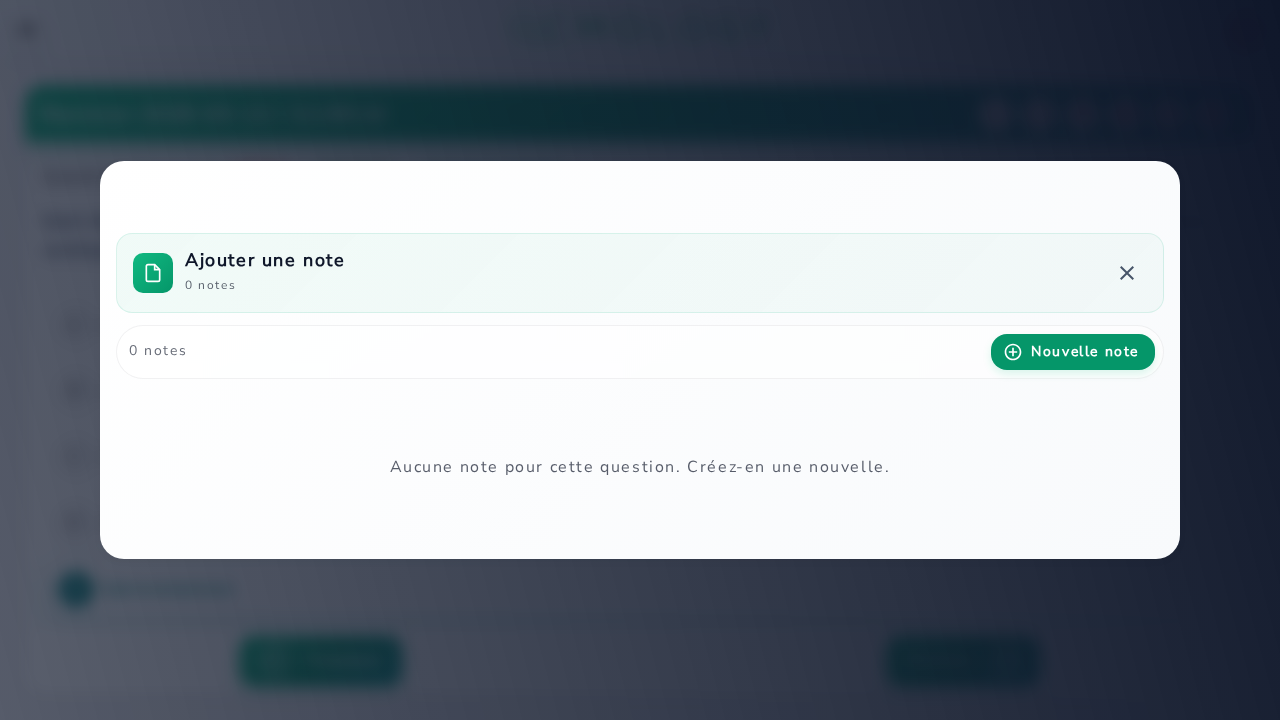 Panneau Ajouter une note pendant une session de quiz